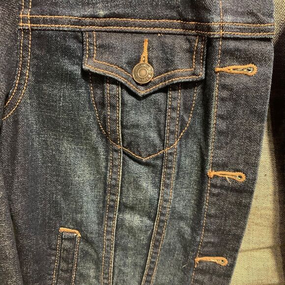 Old Navy Womens Dark Wash Long Sleeve Western Boho Denim Jacket S Essential - Picture 3 of 5